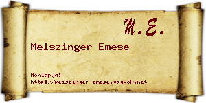 Meiszinger Emese névjegykártya